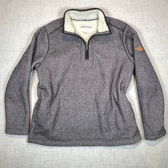 Orvis Men’s XL Fleece Sherpa Lined Quarter Zip Pullover Classic Collection - Picture 1 of 8